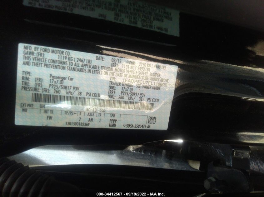 2015 FORD C-MAX ENERGI SEL 1FADP5CU7FL110601