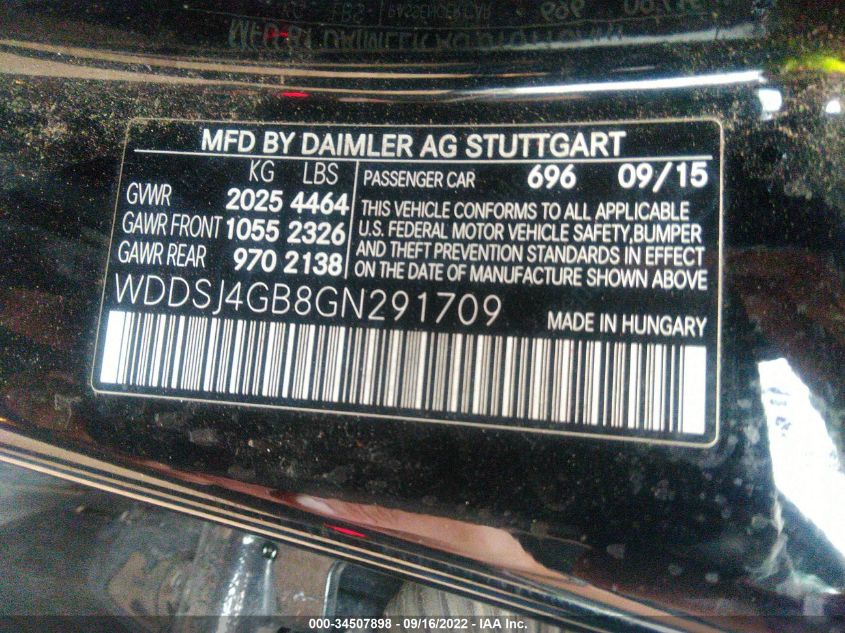 VIN WDDSJ4GB8GN291709 2016 MERCEDES-BENZ CLA no.9