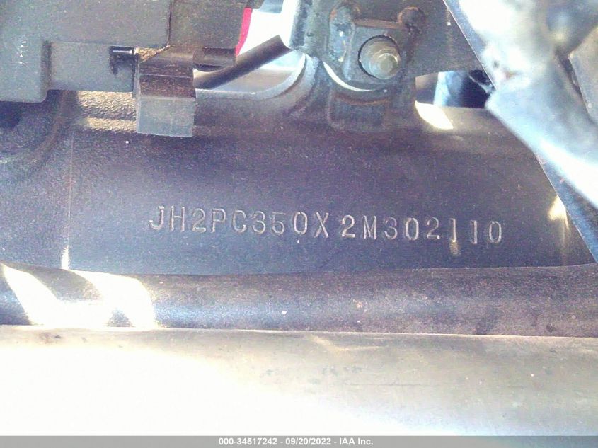 2002 HONDA CBR600 F4 JH2PC350X2M302110