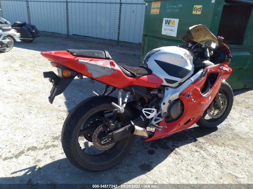 2002 HONDA CBR600 F4 JH2PC350X2M302110