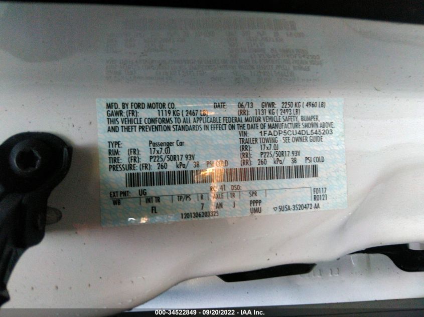 2013 FORD C-MAX ENERGI SEL 1FADP5CU4DL545203