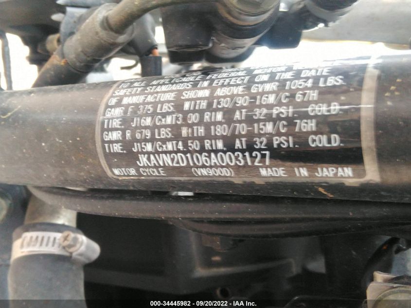 2006 KAWASAKI VN900 D JKAVN2D106A003127