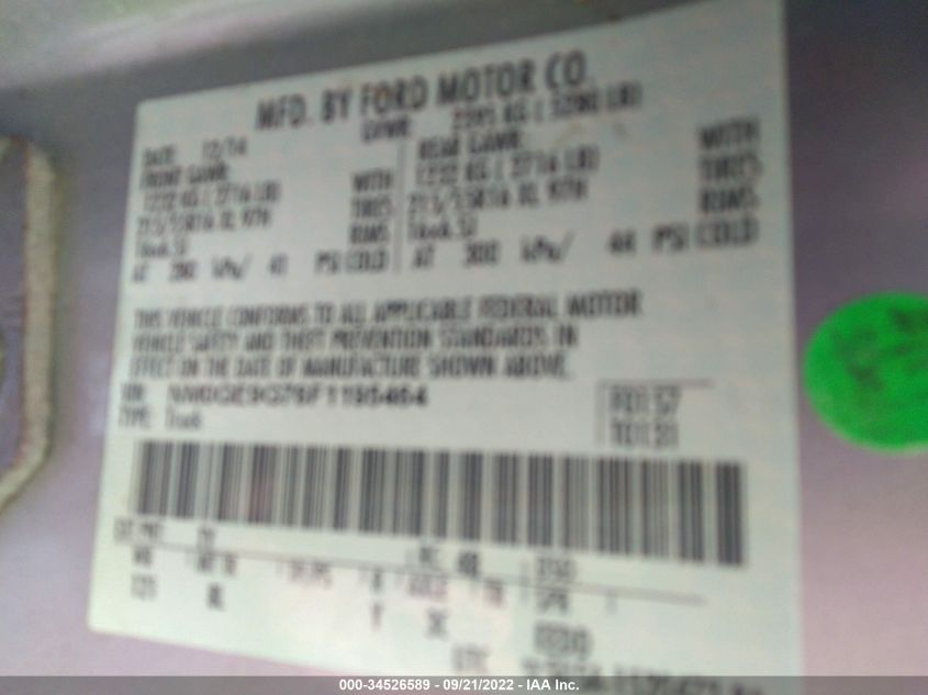 2015 FORD TRANSIT CONNECT WAGON TITANIUM NM0GE9G76F1195464