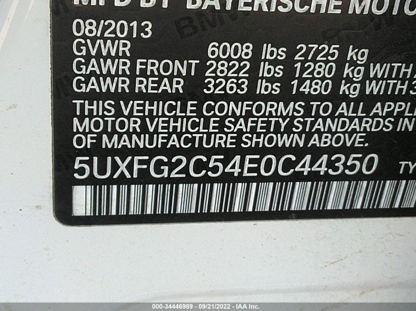 2014 BMW X6 XDRIVE35I 5UXFG2C54E0C44350