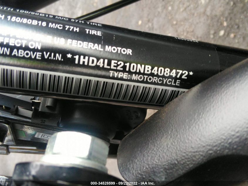 2022 HARLEY-DAVIDSON XL883 N 1HD4LE210NB408472