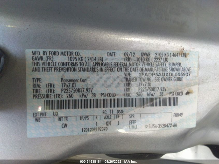 2013 FORD C-MAX HYBRID SE 1FADP5AUXDL505937