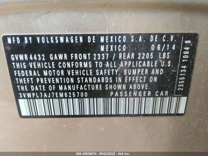 2014 VOLKSWAGEN JETTA SPORTWAGEN TDI W/SUNROOF 3VWPL7AJ7EM625700