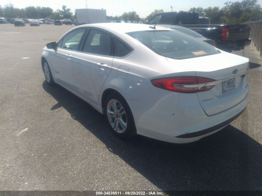 2018 FORD FUSION HYBRID S 3FA6P0UUXJR100536