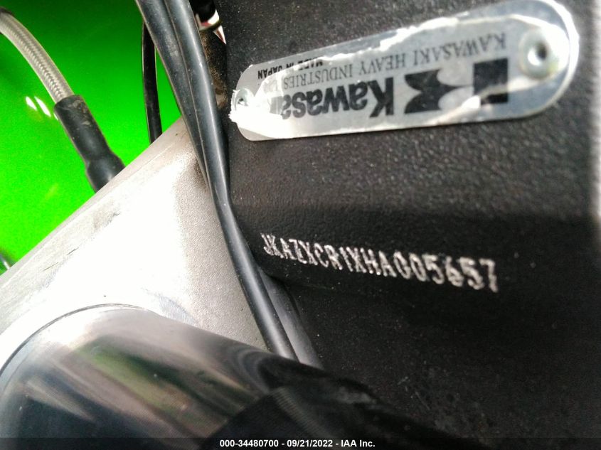 2017 KAWASAKI ZX1000 R JKAZXCR1XHA005657