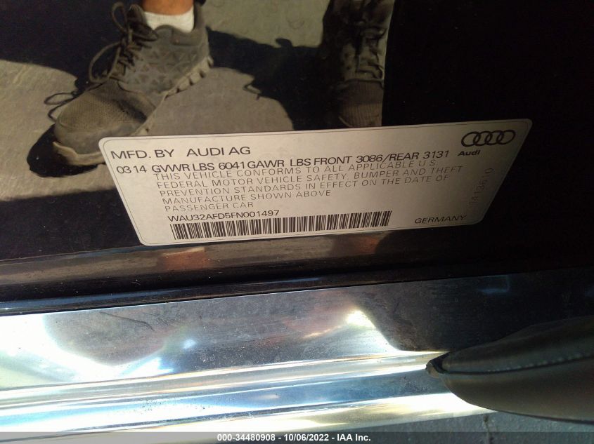 2015 AUDI A8 L 4.0T WAU32AFD5FN001497