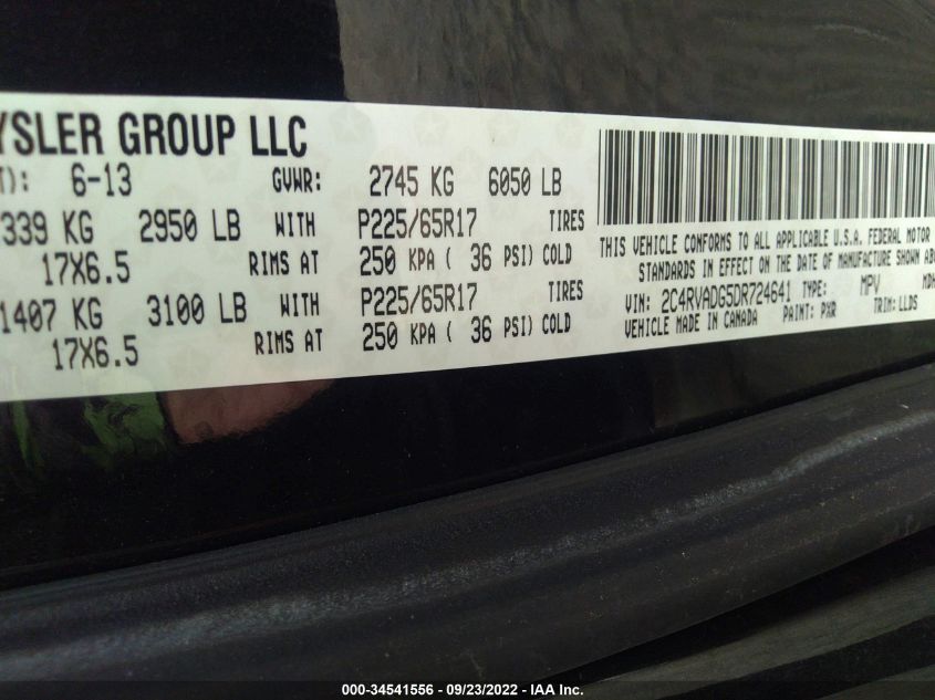 2013 VOLKSWAGEN ROUTAN SEL PREMIUM 2C4RVADG5DR724641