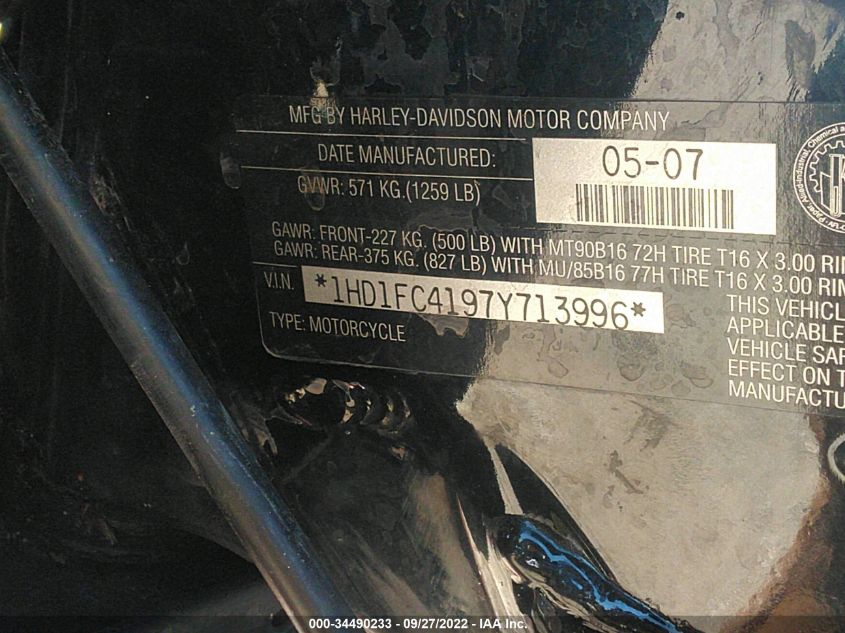 2007 HARLEY-DAVIDSON FLHTCUI 1HD1FC4197Y713996