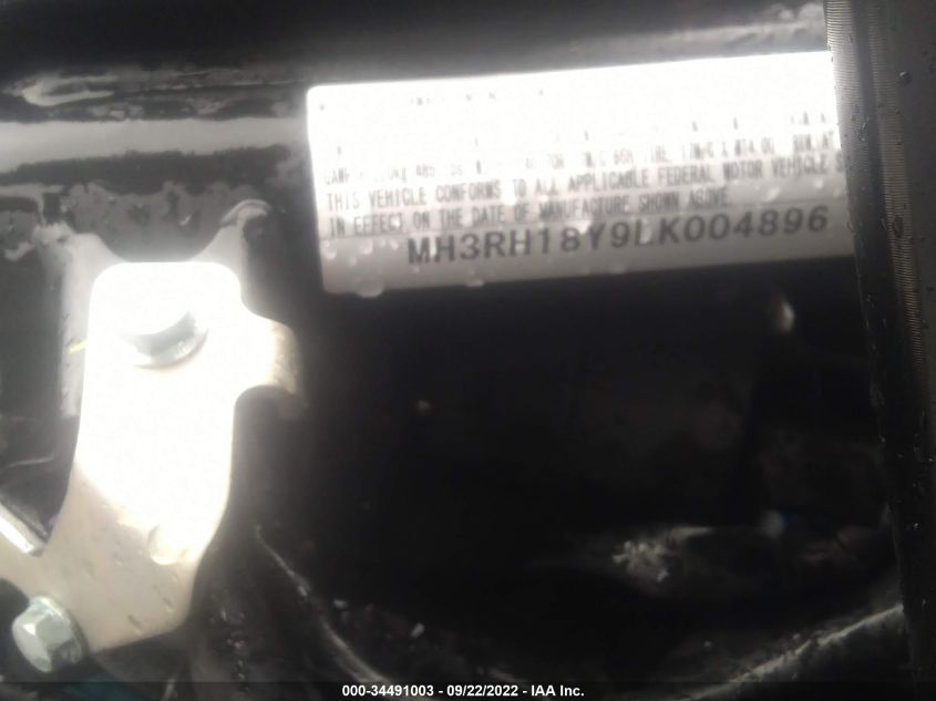 2020 YAMAHA YZFR3 A MH3RH18Y9LK004896