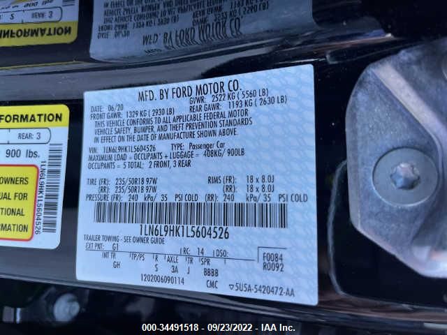 2020 LINCOLN CONTINENTAL 1LN6LN5K1L5604526