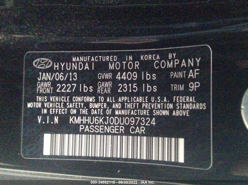 2013 HYUNDAI GENESIS COUPE 3.8 GRAND TOURING KMHHU6KJ0DU097324