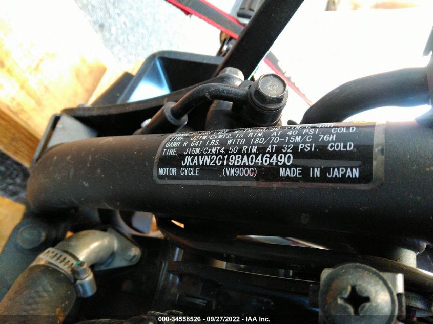 2011 KAWASAKI VN900 C JKAVN2C19BA046490
