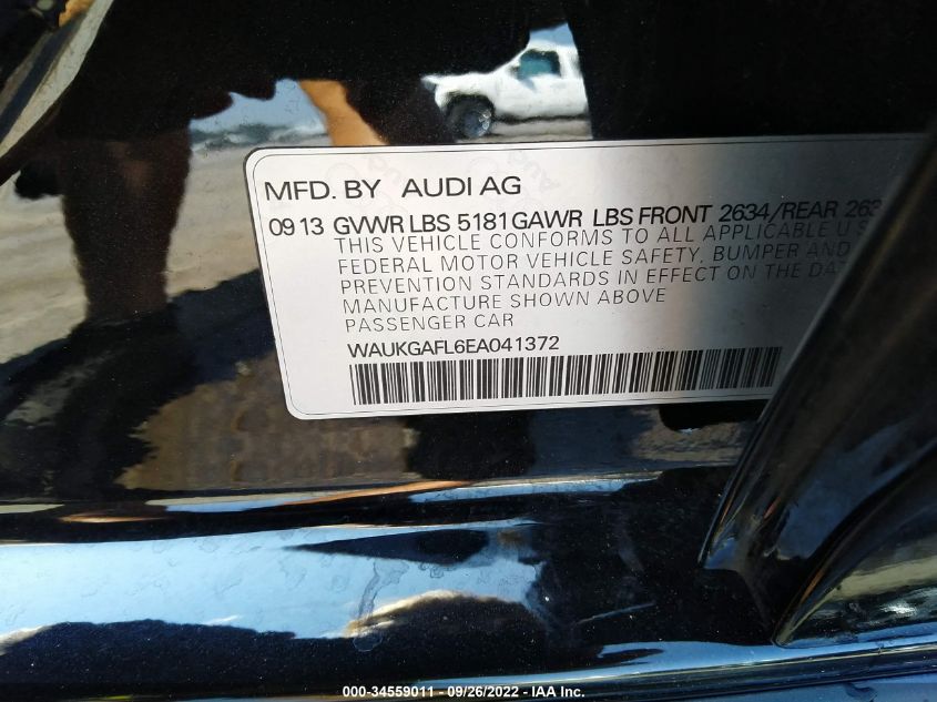 2014 AUDI S4 PRESTIGE WAUKGAFL6EA041372