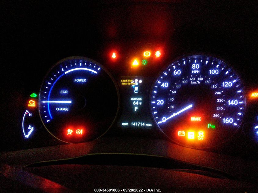 2013 LEXUS ES 300H HYBRID JTHBW1GG7D2000747