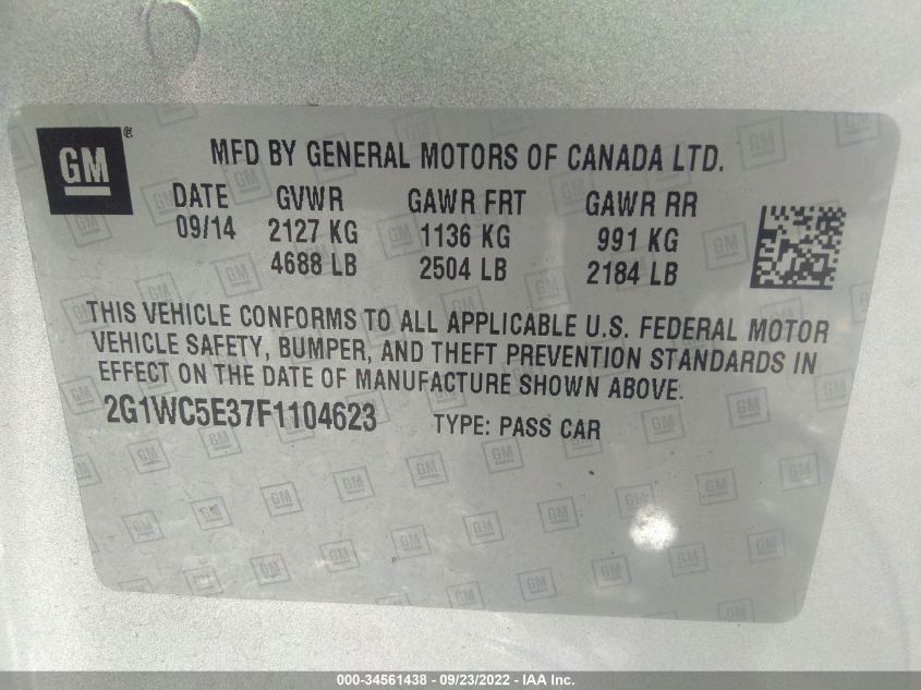 2015 CHEVROLET IMPALA LIMITED LTZ 2G1WC5E37F1104623
