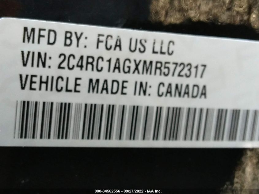 2021 CHRYSLER VOYAGER L 2C4RC1AGXMR572317