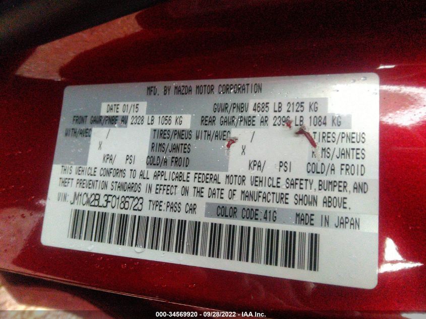 2015 MAZDA MAZDA5 SPORT JM1CW2BL3F0186723