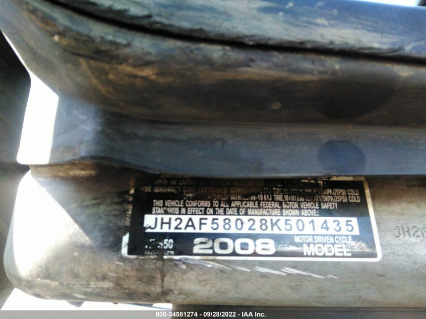 2008 HONDA NPS50 JH2AF58028K501435