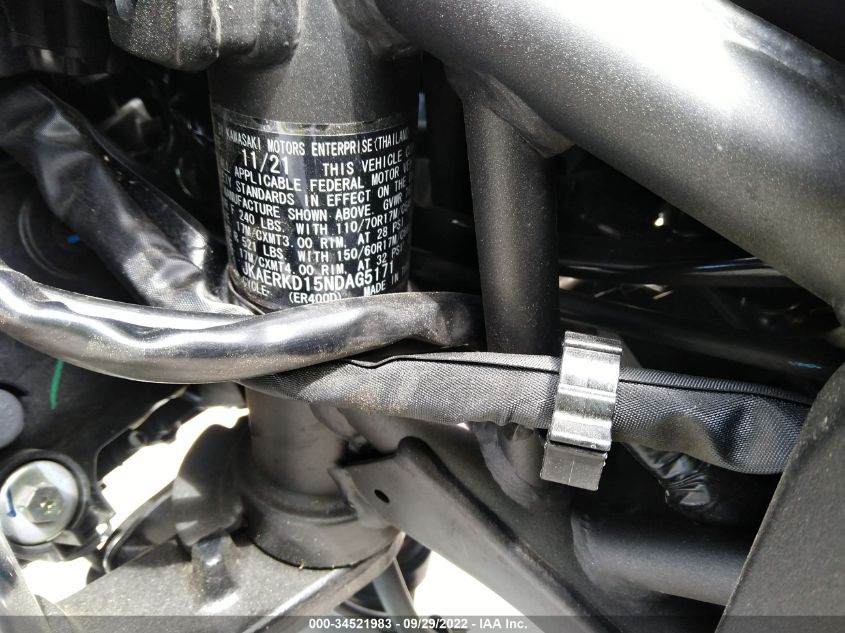 2022 KAWASAKI ER400 D JKAERKD15NDAG5171