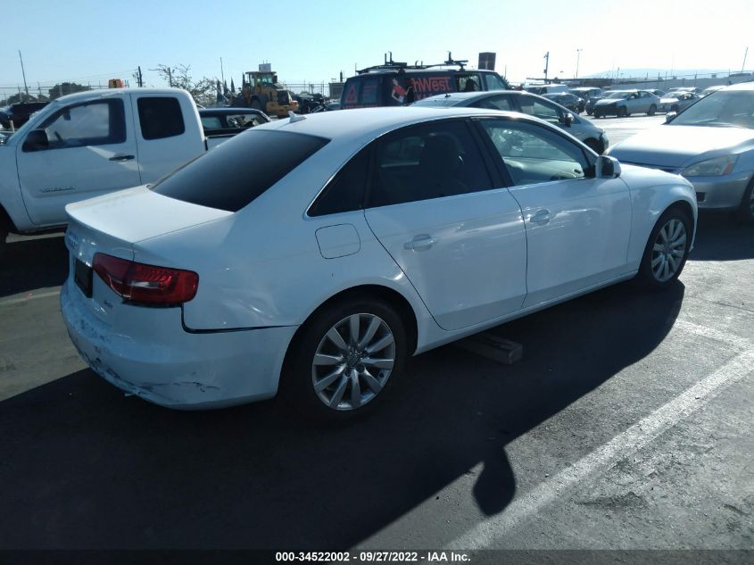 2013 AUDI A4 PREMIUM WAUAFAFL1DA070016