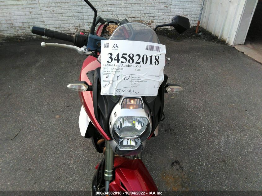 2011 KAWASAKI LE650 C JKALEEC17BDA00361
