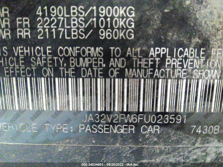 2015 MITSUBISHI LANCER SE JA32V2FW6FU023591