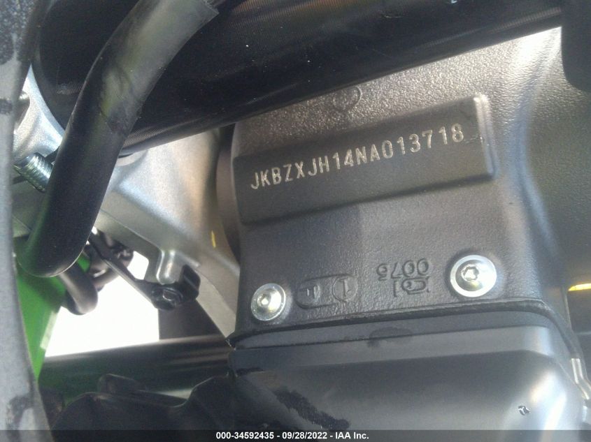 2022 KAWASAKI ZX636 K JKBZXJH14NA013718