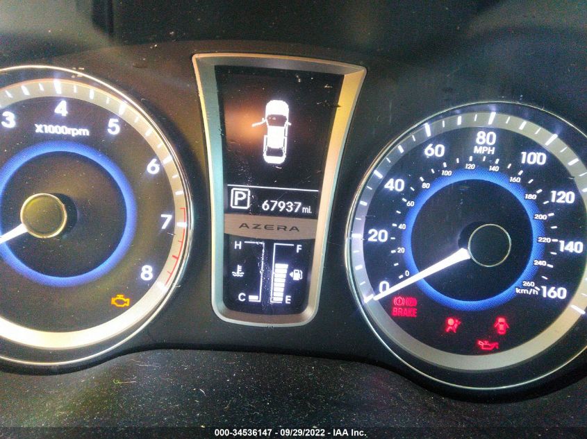 2013 HYUNDAI AZERA KMHFH4JGXDA326406