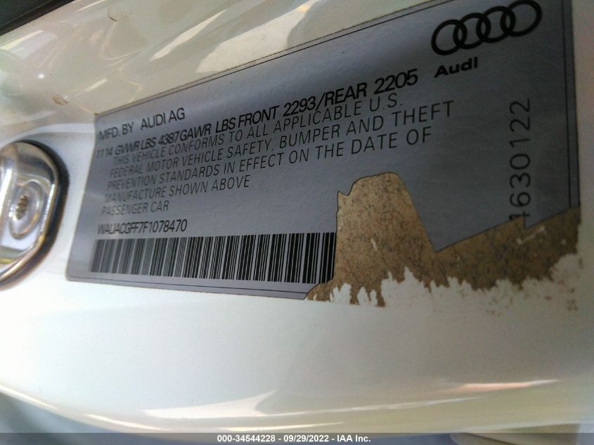 2015 AUDI A3 1.8T PREMIUM WAUACGFF7F1078470