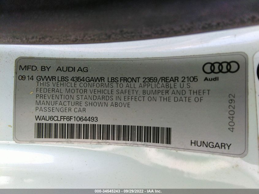 2015 AUDI A3 1.8T PREMIUM WAU6CLFF6F1064493