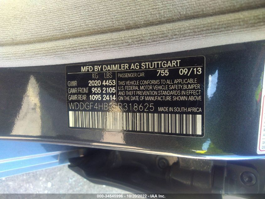 2014 MERCEDES-BENZ C-CLASS C 250 WDDGF4HB2ER318625