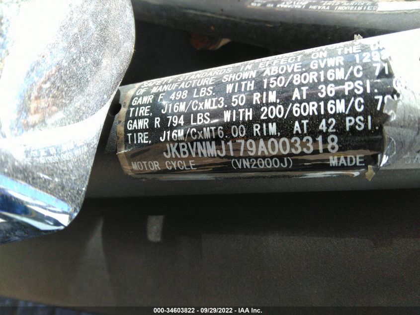 2009 KAWASAKI VN2000 J JKBVNMJ179A003318