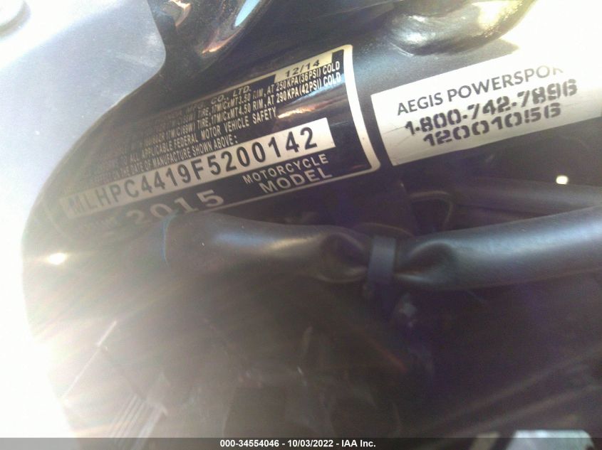 2015 HONDA CBR500 R - MLHPC4419F5200142
