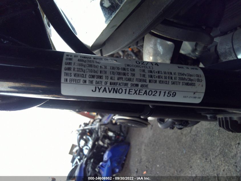 2014 YAMAHA XVS950 A/CT JYAVN01EXEA021159