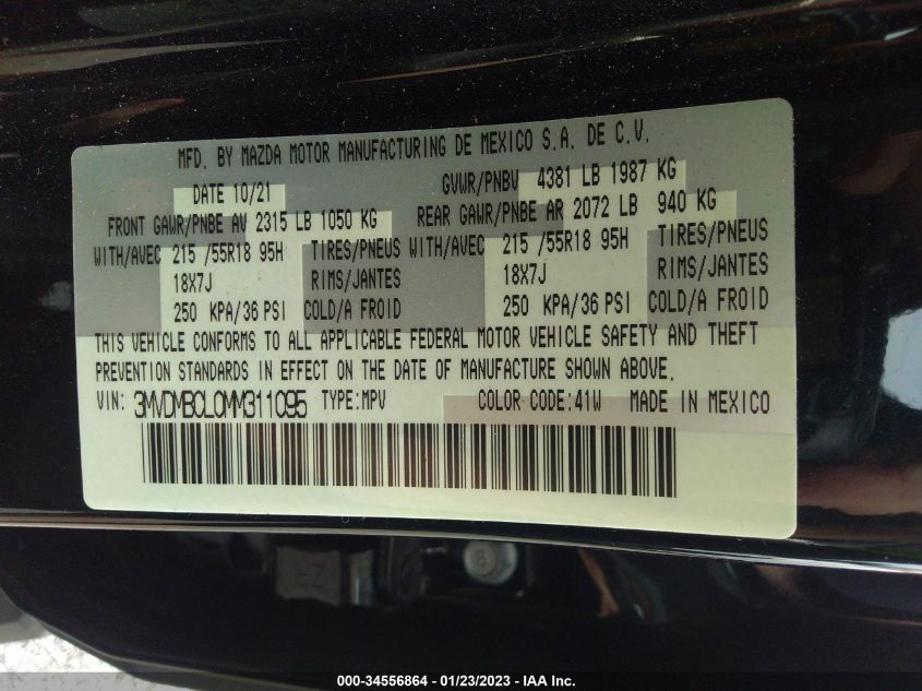 2021 MAZDA CX-30 PREFERRED 3MVDMBCL0MM311095