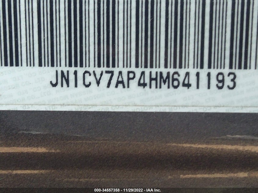 VIN JN1CV7AP4HM641193 2017 INFINITI Q50 2.0T PREMIUM