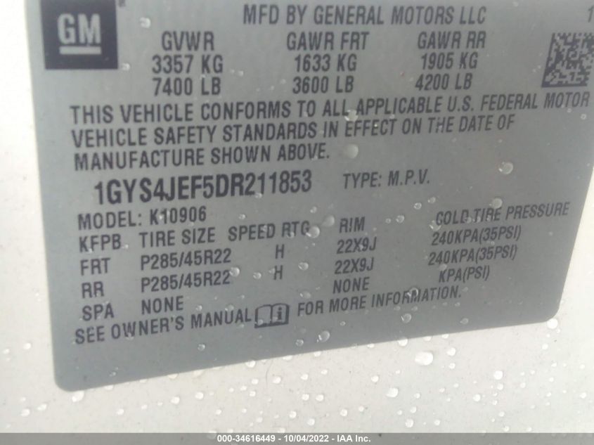 2013 CADILLAC ESCALADE ESV PREMIUM 1GYS4JEF5DR211853