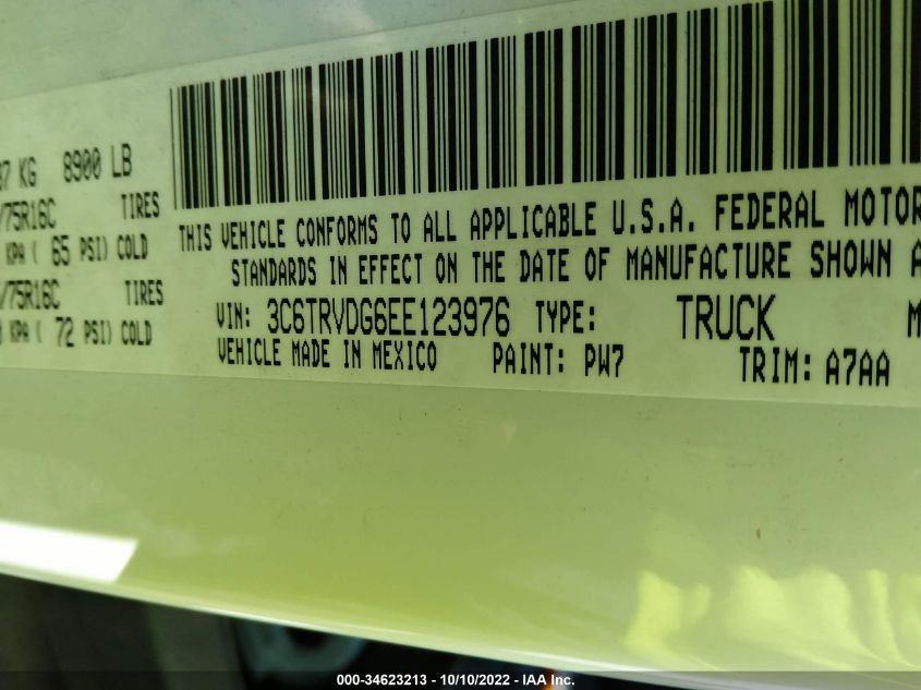 2014 RAM PROMASTER 3C6TRVDG6EE123976