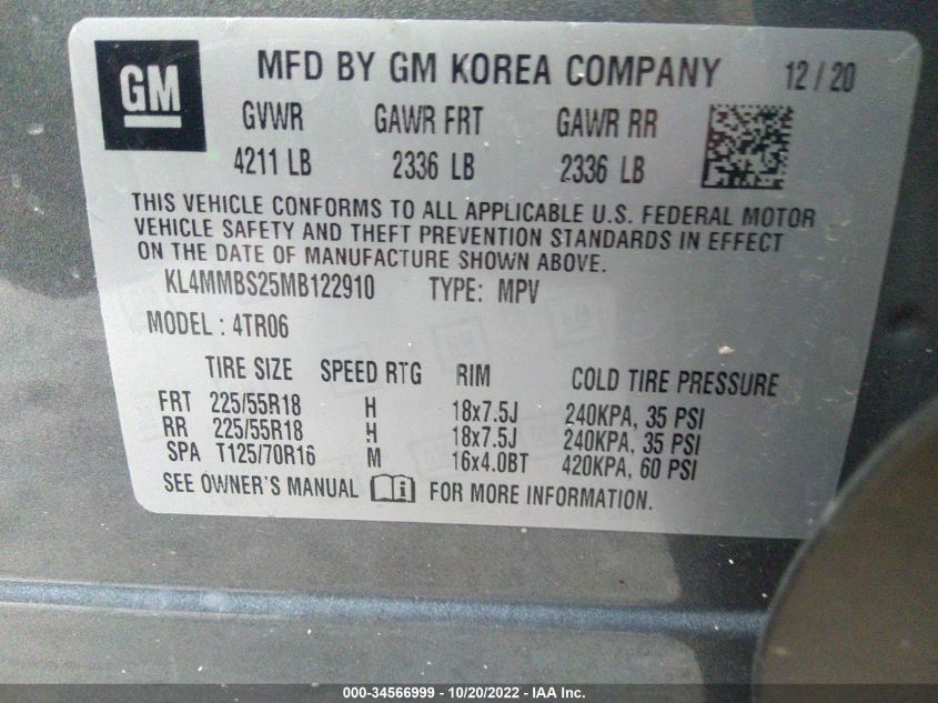 2021 BUICK ENCORE GX PREFERRED KL4MMBS25MB122910