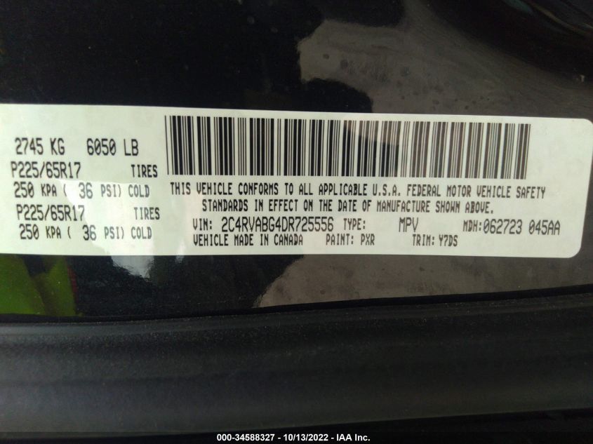 2013 VOLKSWAGEN ROUTAN SE W/RSE & NAVIGATION 2C4RVABG4DR725556