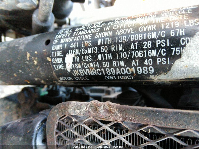 2009 KAWASAKI VN1700 C JKBVNRC189A001989