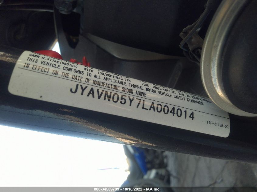 2020 YAMAHA XVS950 CU/CUC JYAVN05Y7LA004014