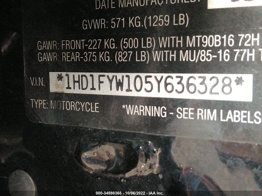 2005 HARLEY-DAVIDSON FLHRSI 1HD1FYW105Y636328