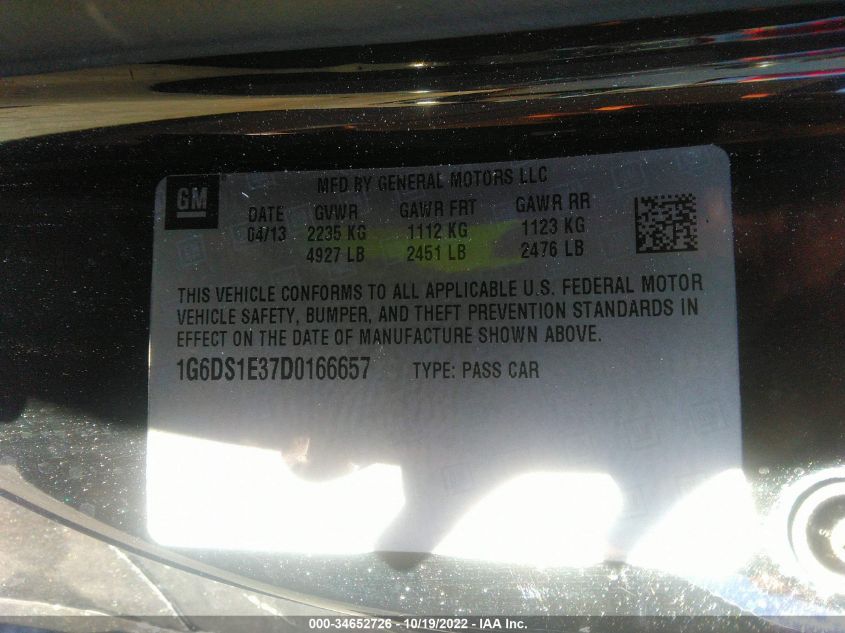 2013 CADILLAC CTS COUPE PREMIUM 1G6DS1E37D0166657