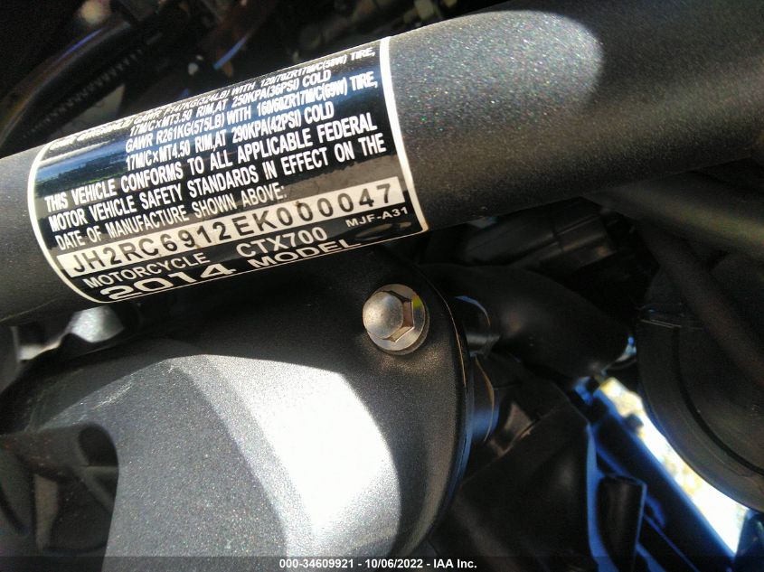 2014 HONDA CTX700 JH2RC6912EK000047