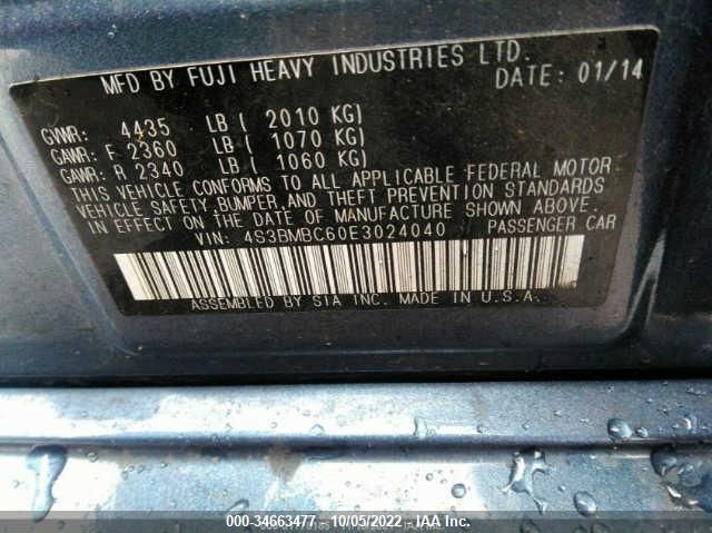 2014 SUBARU LEGACY 2.5I PREMIUM 4S3BMBC60E3024040